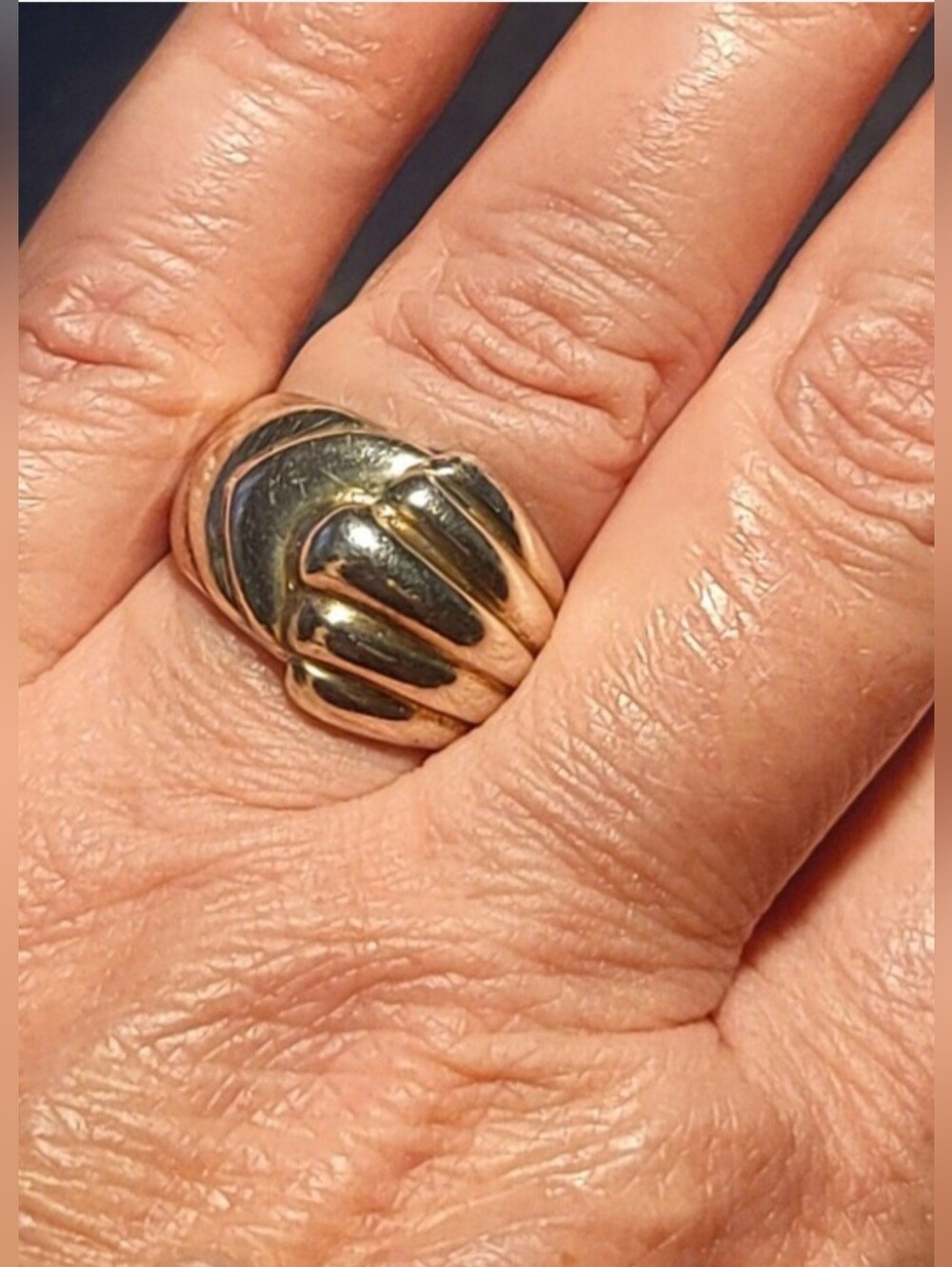 925 Sterling Silver Wave Statement Ring Size 7